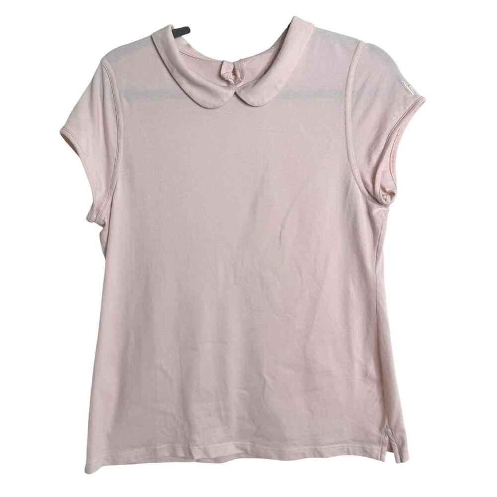 Hedge Cassandra Polo Women's XL Pink Peter Pan Collar Short Sleeve